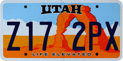 UT license plate Z172PX