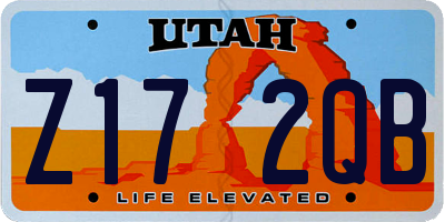 UT license plate Z172QB
