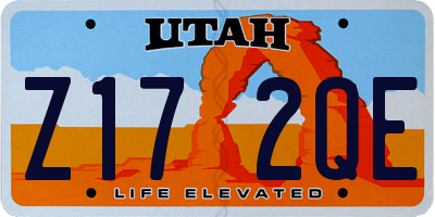 UT license plate Z172QE