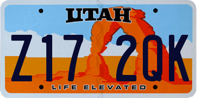 UT license plate Z172QK