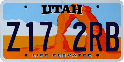 UT license plate Z172RB