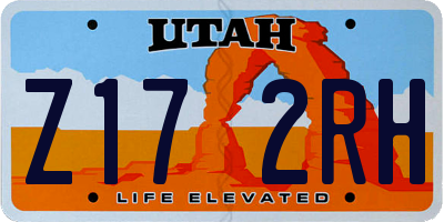 UT license plate Z172RH