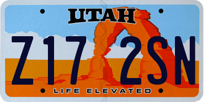 UT license plate Z172SN