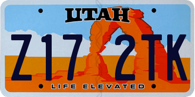 UT license plate Z172TK