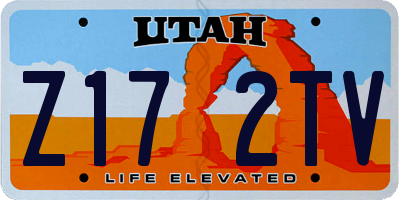 UT license plate Z172TV