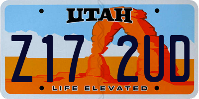 UT license plate Z172UD