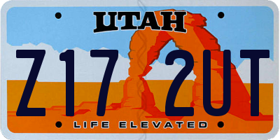 UT license plate Z172UT