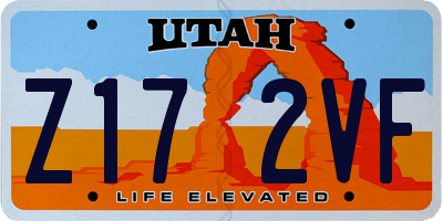 UT license plate Z172VF