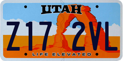 UT license plate Z172VL