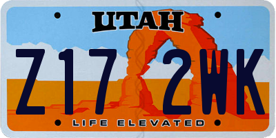 UT license plate Z172WK