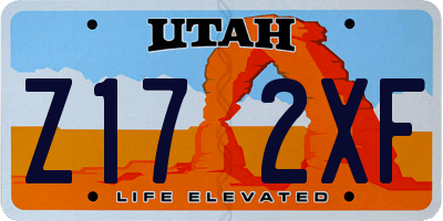 UT license plate Z172XF