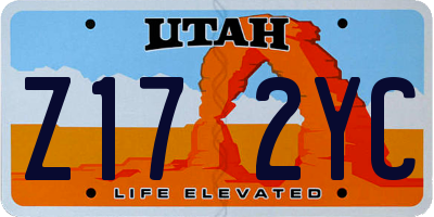 UT license plate Z172YC