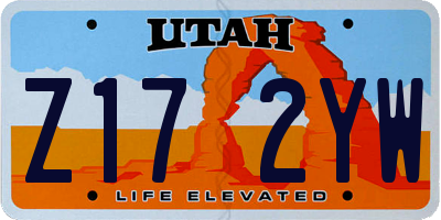 UT license plate Z172YW