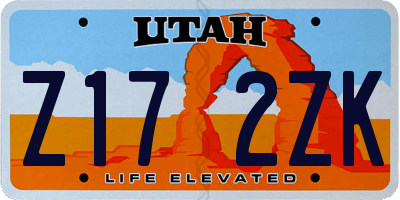 UT license plate Z172ZK
