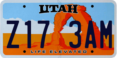 UT license plate Z173AM