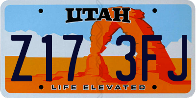 UT license plate Z173FJ