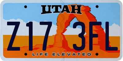 UT license plate Z173FL