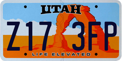 UT license plate Z173FP