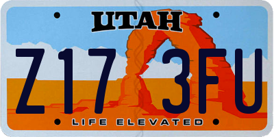 UT license plate Z173FU