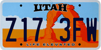 UT license plate Z173FW