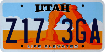 UT license plate Z173GA