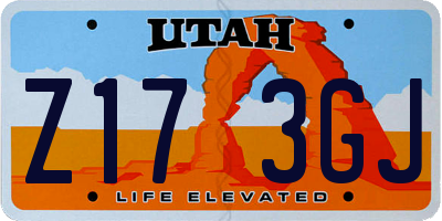 UT license plate Z173GJ