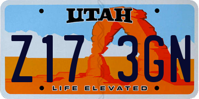 UT license plate Z173GN
