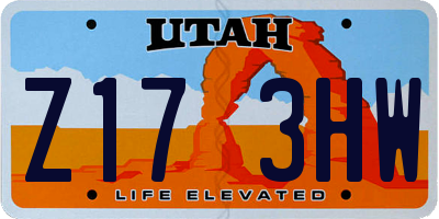 UT license plate Z173HW