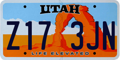 UT license plate Z173JN