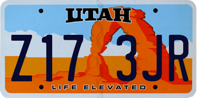 UT license plate Z173JR