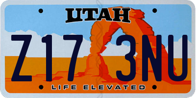 UT license plate Z173NU