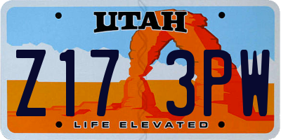 UT license plate Z173PW