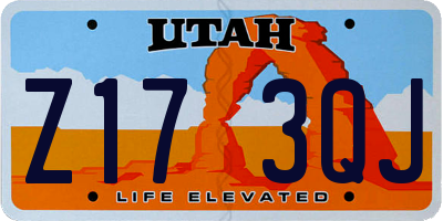 UT license plate Z173QJ