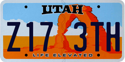 UT license plate Z173TH