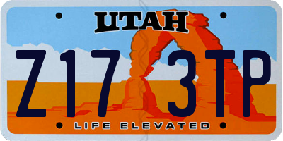 UT license plate Z173TP