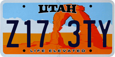 UT license plate Z173TY