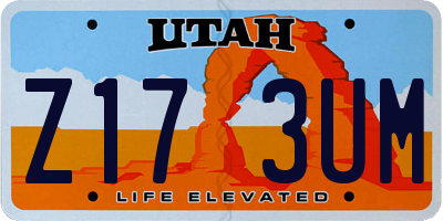 UT license plate Z173UM