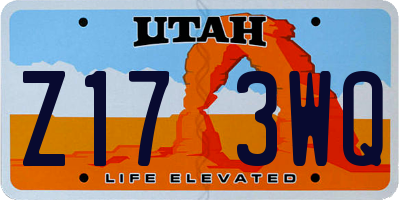 UT license plate Z173WQ