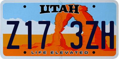 UT license plate Z173ZH