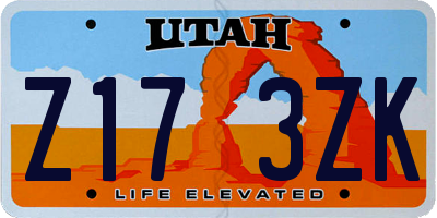 UT license plate Z173ZK