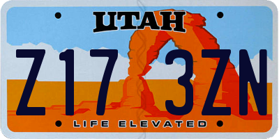 UT license plate Z173ZN