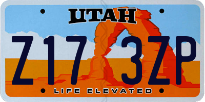 UT license plate Z173ZP