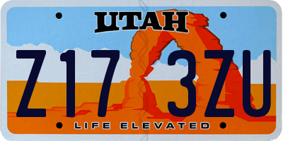 UT license plate Z173ZU
