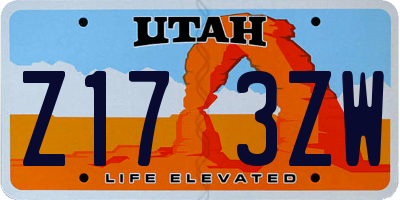 UT license plate Z173ZW