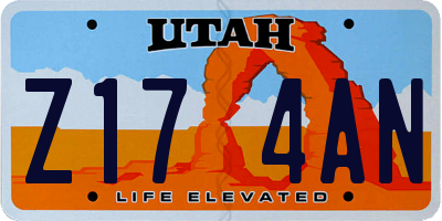 UT license plate Z174AN