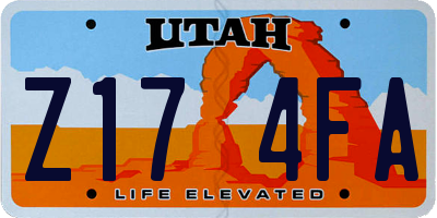 UT license plate Z174FA