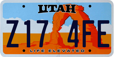 UT license plate Z174FE