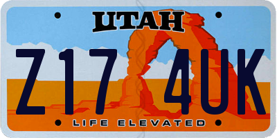 UT license plate Z174UK
