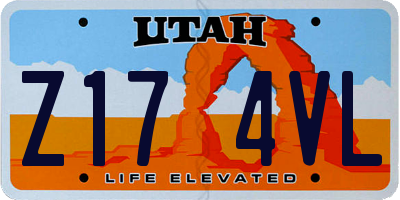 UT license plate Z174VL