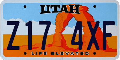 UT license plate Z174XF